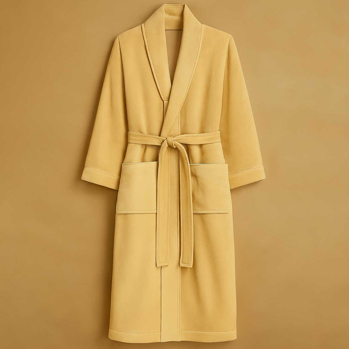 Beige robe on a brown background