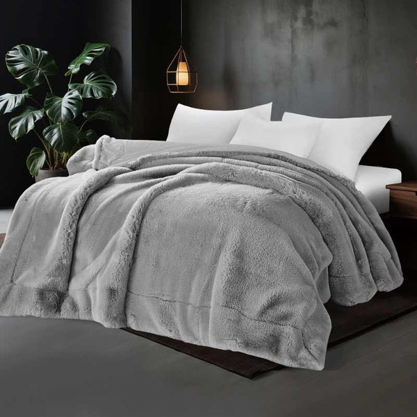 Luxury Winter Faux Rabbit Fur Blanket - Doménie