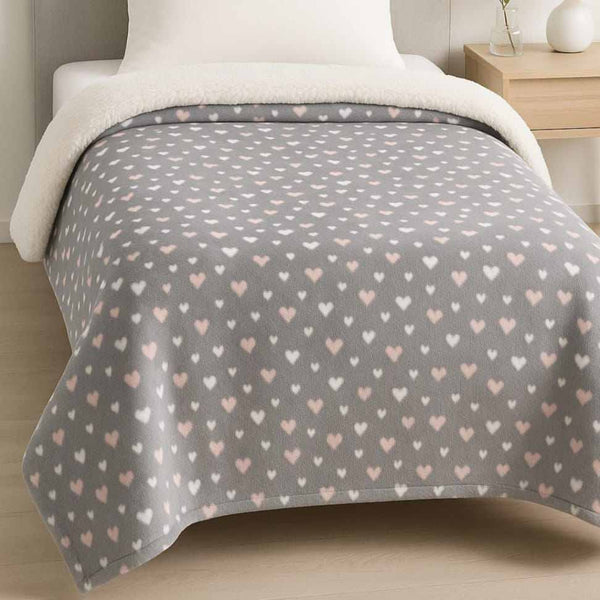 Kids Fleece & Sherpa Winter Blanket - Heartsy