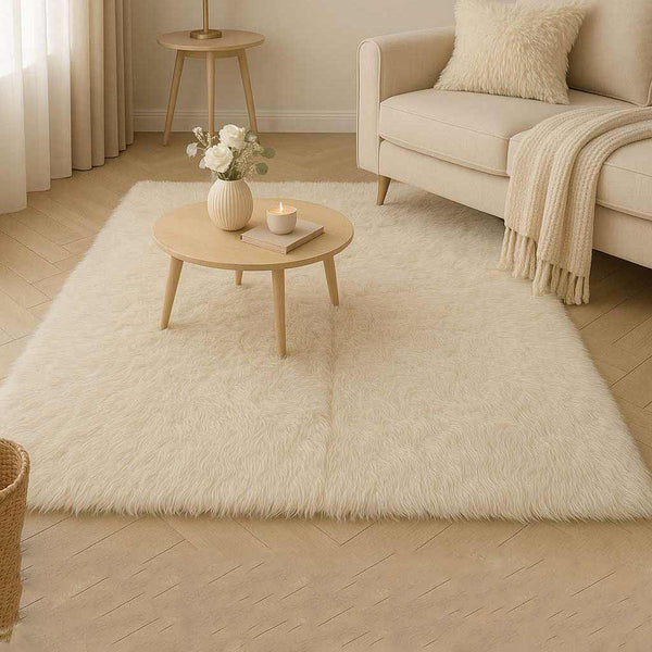 Fluffy Faux-Fur Area Rug - Furenza