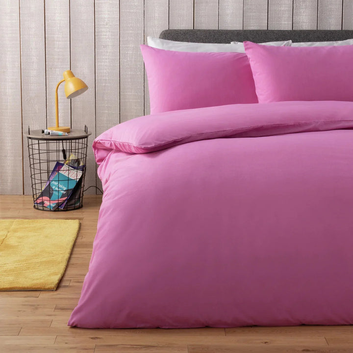 Orchid purple cotton duvet cover set for spring and summer – breathable and vibrant floral-inspired color in minimalist style for all sizes
