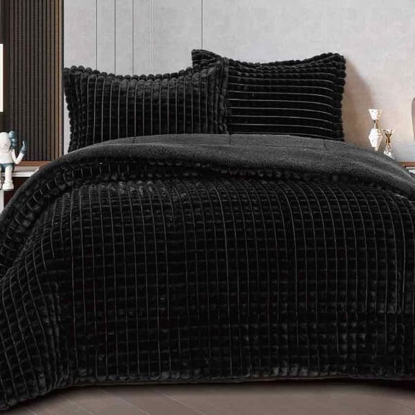 King Size Winter Velvet & Sherpa Comforter Set - Grandiose