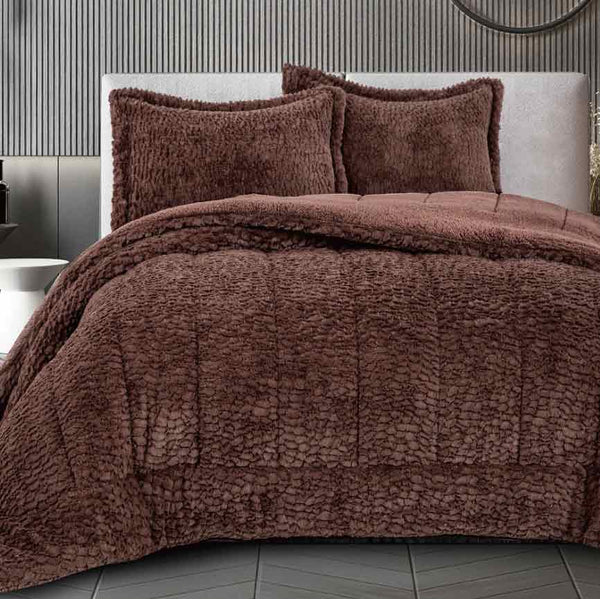 King Size Winter Velvet & Sherpa Comforter Set - Grand