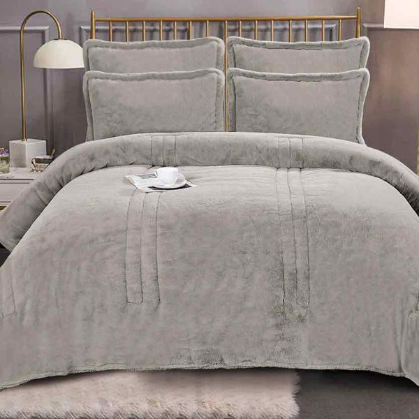 Double Size Winter Flannel & Sherpa Comforter Set - Solina