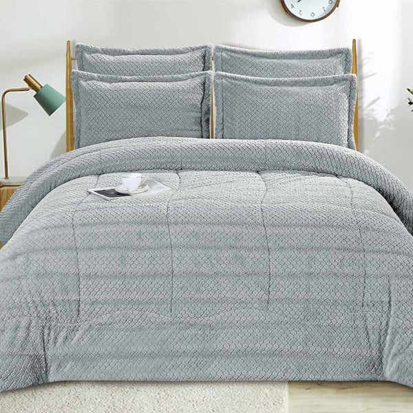Double Size Winter Rabbit Fur & Sherpa Comforter Set - Azuraé