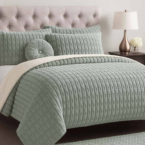 Winter Flannel & Sherpa Duvet Cover Set - Marcelline
